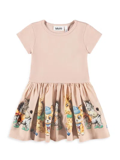 Molo Baby Girl's & Little Girl's Carin Printed A-line Dress In Brown