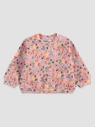 Molo Baby Girl's & Little Girl's Disc Floral Cotton Sweatshirt In Pink