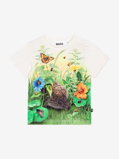 Molo Kids'  Baby Hedgehog T-shirt In Multicoloured