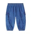 Molo Baby Sae Cotton Chambray Cargo Pants In Blue