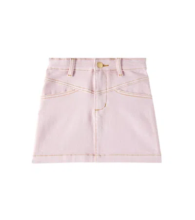 Molo Kids' Baji Denim Skirt In Pink
