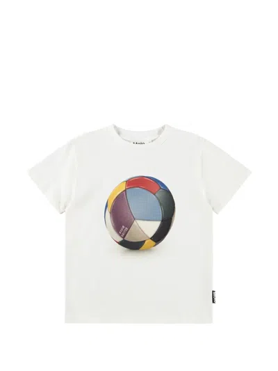 Molo Kids' Ball-print T-shirt In White