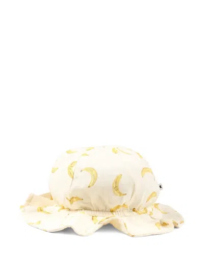Molo Kids' Banana-print Sun Hat In 中性色