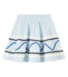 Molo Barbera Embroidered Cotton Skirt In Blue