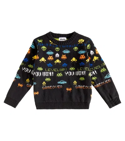 Molo Kids' Barri Wool-blend Sweater In Black