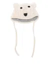 Molo Bear-face Bobble Hat In Neutral