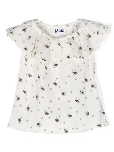 Molo Babies' Bees-print Sleeveless Top In Neutrals