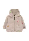 Molo Beige Coat For Babykids With Smiley In Brown