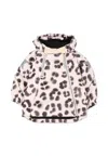 Molo Beige Down Snow Jacket For Baby Girl With Print In Brown