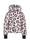 Molo Beige Down Snow Jacket For Girl With Print In Multi