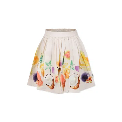 Molo Kids' Beige Skirt For Girl With Fruits
