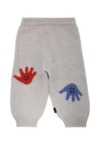 Molo Beige Trousers For Babykids With Hands In Green