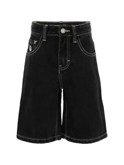 Molo Kids' Belt-loop Buttoned Shorts In Black
