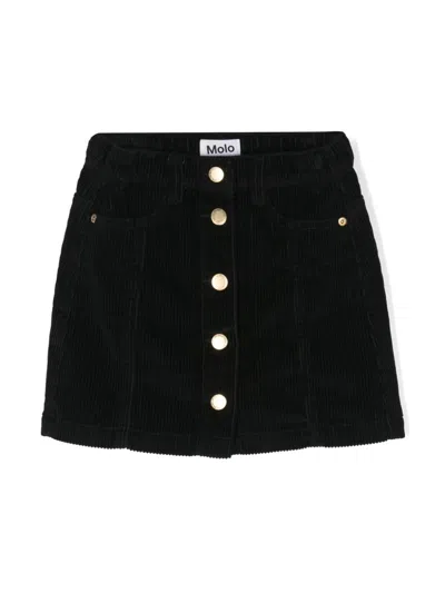 Molo Kids' Bera Corduroy Skirt In Black