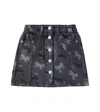 Molo Bera Jacquard Denim Skirt In Gray