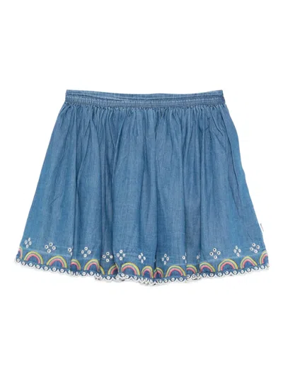 Molo Kids' Bernie Embroidered Skirt In Blue