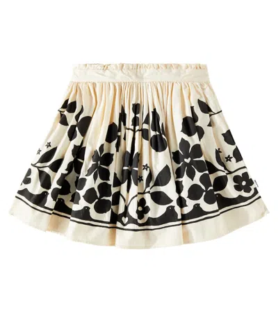 Molo Kids' Bev Printed Cotton Skirt In Nude