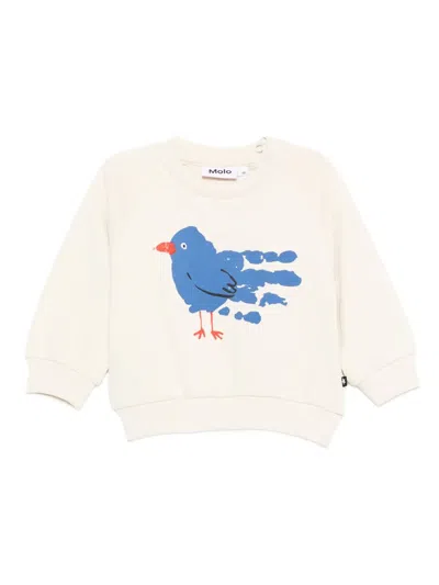 Molo Babies' Bird-print Sweatshirt In White