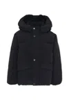 Molo Black Down Jacket For Kids With Logo In Blue