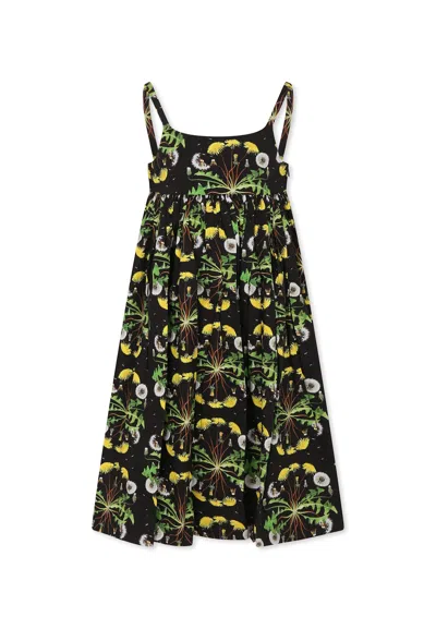 Molo Kids' Black Dress For Girl With Flowers