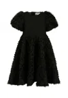 Molo Black Dress For Girl With Petals In Black
