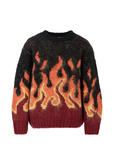 Molo Kids' Black Sweater For Boy With Flames