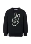 Molo Black Sweatshirt For Kids With Hand In Black