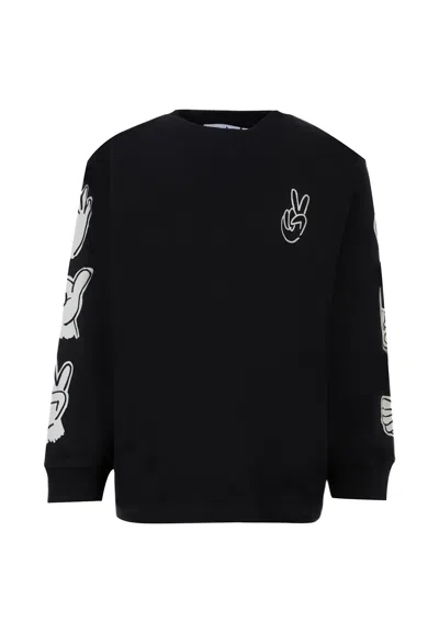 Molo Kids' Black T-shirt For Boy With Hand