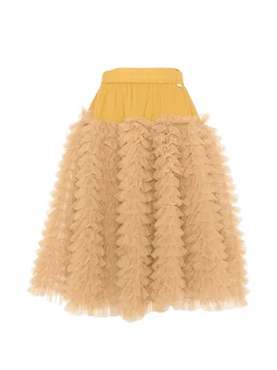 Molo Kids' Bliss Ruffled Skirt In Brown