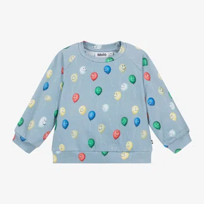 Molo Babies' Blue Cotton Balloons Sweatshirt