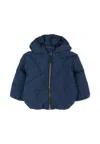 Molo Blue Down Jacket For Baby Boy With Smiley In Blue