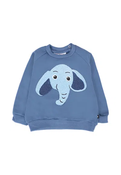 Molo Blue Sweatshirt For Baby Boy With Elephant