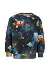 Molo Blue Sweatshirt For Boy With Alien In Multi