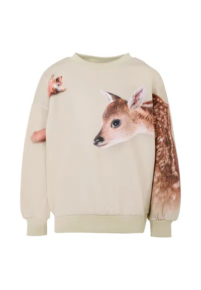 Molo Kids' Blue Sweatshirt For Boy With Flame In White