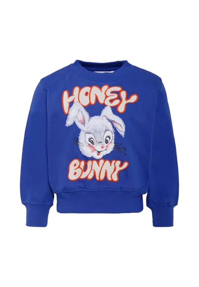Molo Kids' Blue Sweatshirt For Girl With Rabbit