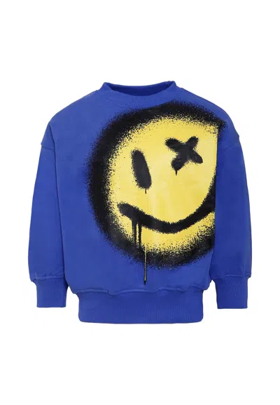 Molo Kids' Blue Swetshirt For Boy With Smiley