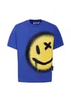 Molo Blue T-shirt For Boy With Smiley In Blue