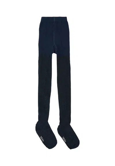 Molo Kids' Blue Tights For Girl With Lurex