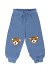 Molo Blue Trousers For Baby Boy With Bear In Blue