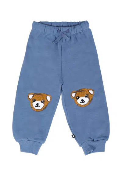 Molo Blue Trousers For Baby Boy With Bear