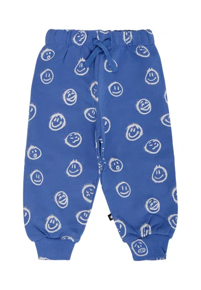 Molo Blue Trousers For Baby Boy With Smiley