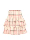 BONITA CHECK-PATTERN RUFFLED SKIRT