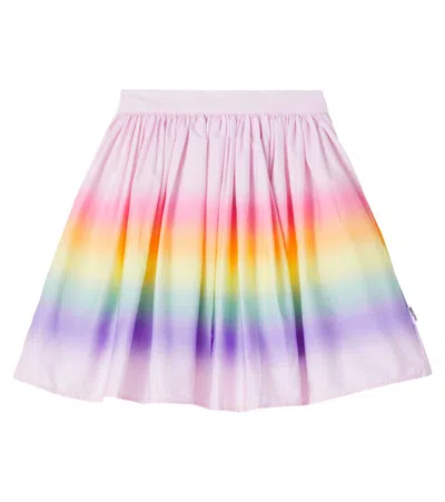 Molo Kids' Bonnie Printed Gathered Cotton Skirt In Fading Sunset