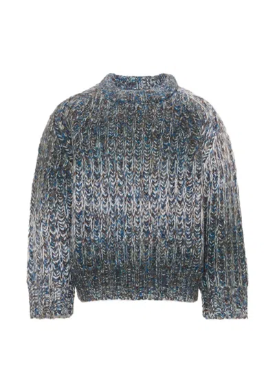 Molo Kids' Bosse Chunky-knit Raglan-sleeve Jumper In Grey