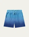 Molo Kids' Boy's Abay Ombre Cotton Drawstring Shorts In Mazarine Blue