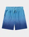 Molo Boy's Abay Ombre Cotton Drawstring Shorts In Mazarine Blue