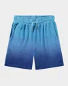 Molo Boy's Abay Ombre Cotton Drawstring Shorts In Mazarine Blue