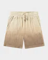 Molo Boy's Abay Ombre Cotton Drawstring Shorts In Sandalwood