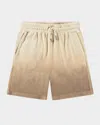 Molo Boy's Abay Ombre Cotton Drawstring Shorts In Sandalwood
