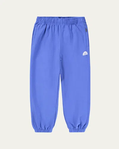 Molo Kids' Boy's Adan Organic Cotton Sweatpants In Blue